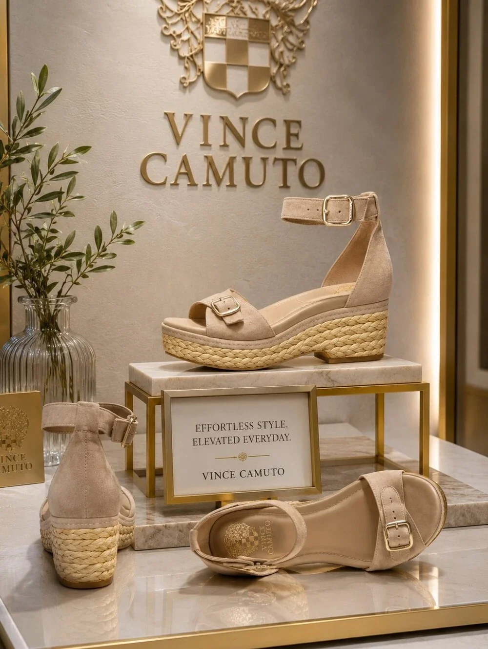 Vince Camuto Adjustable Tortilla Suede Espadrille Platform Sandals